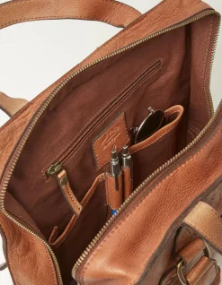 FatFace Windsor Leather Rucksack Chestnut Brown Sale