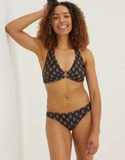 FatFace Woodblock Bikini Bottoms Black New