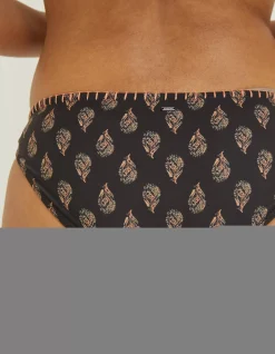 FatFace Woodblock Bikini Bottoms Black New