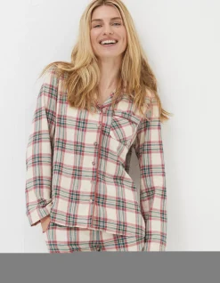 FatFace Woodland Check Nightshirt Ivory Online