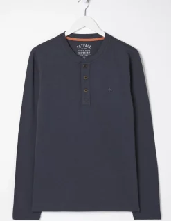 FatFace Woodside Slub Cotton Henley Navy Best