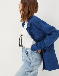 FatFace Worker Jacket Indigo Blue Discount