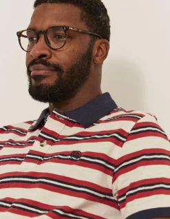 FatFace Worthing Stripe Polo Ecru Discount