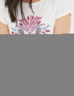 FatFace Zebra Graphic T-Shirt Ivory