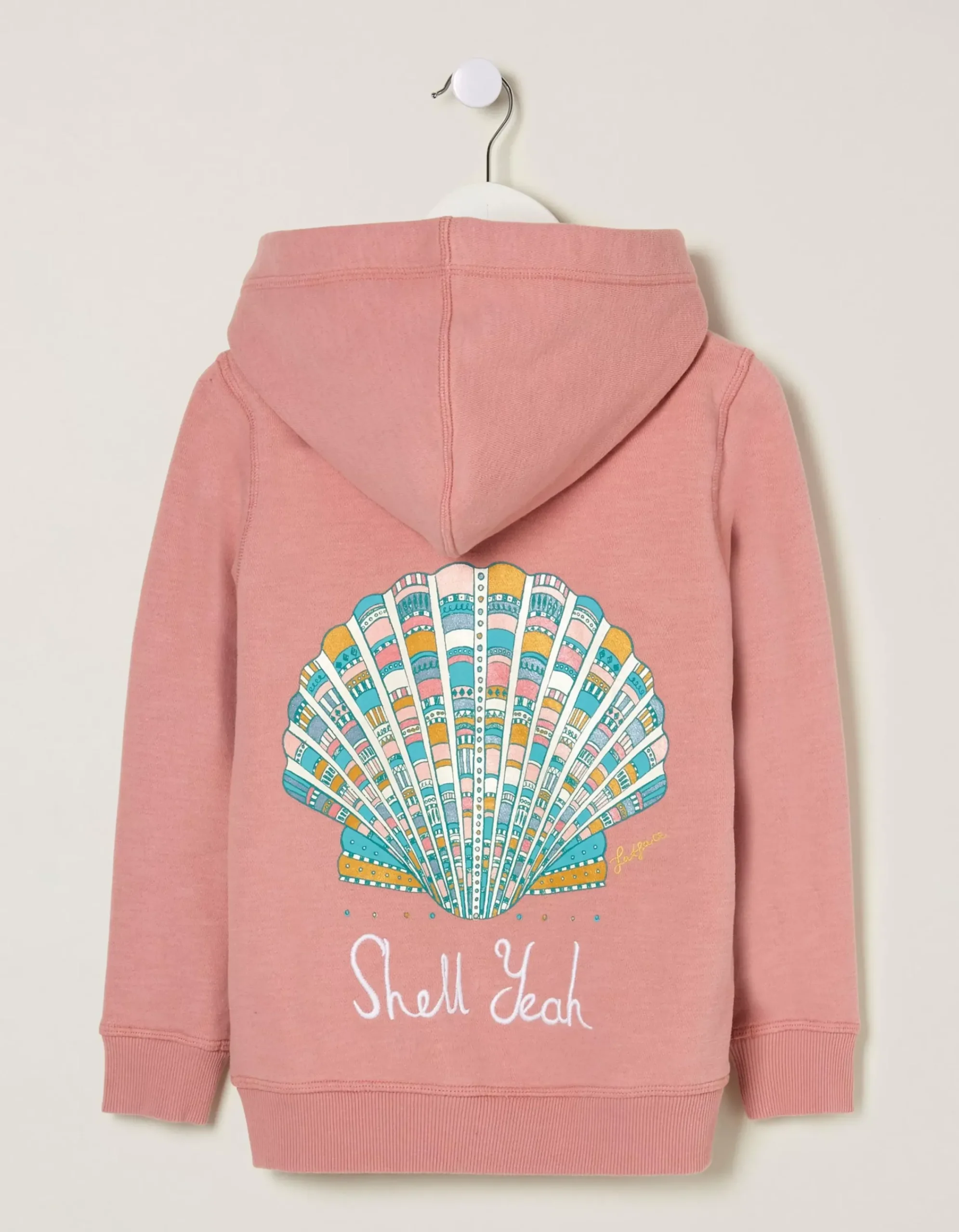 FatFace Zip Thru Shell Yeah Hoodie Shrimp Outlet