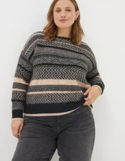 FatFace Zoe Boxy Fairisle Jumper Natural Best
