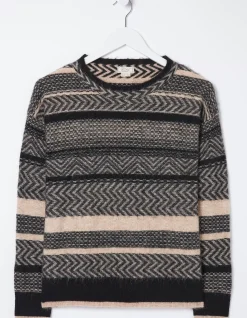 FatFace Zoe Boxy Fairisle Jumper Natural Best